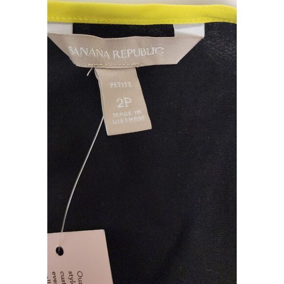 Banana Republic Women Large Navy Blue Neon Yellow Floral Eyelet Tank Top 2P NWT - Picture 6 of 6